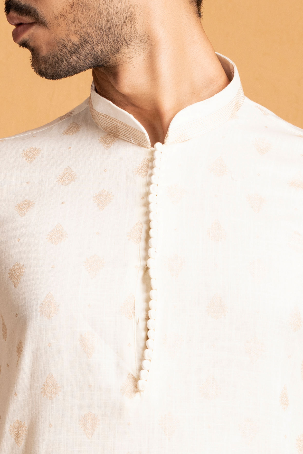 Light Colored Self Design Kurta Set image number 1